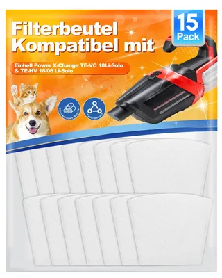 Staubsaugerfilter, 15 Stück, weiß, für Einhell Akku-Staubsauger