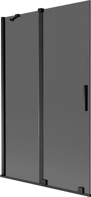 Produktbild von Mexen Velar Duschabtrennung 2-flügelig verschiebbar 110 x 150 cm, Graphit, Schwarz - 896-110-000-41-70