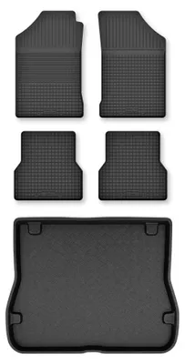 Zdjęcie produktu dla Dywaniki gumowe + mata bagażnika do Ford Escort MK7 1990-1999 (kombi) – czarne, dobierane – Wielganizator Semi-Universal