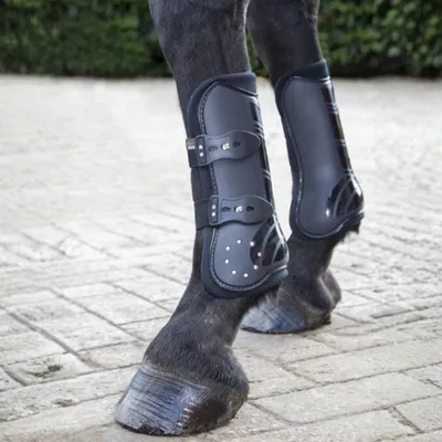 Produktbild von HKM Gamaschen und Streichkappen Diamonds 4er Set, Farbe:schwarz, Größe:Pony