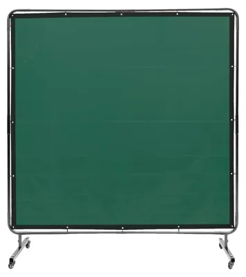 Productafbeelding van VEVOR lasbeschermingsgordijn, 1,8 x 1,8 m, lasbeschermingswand van vlamvertragend vinyl, met 4 zwenkwielen en een 6-voudige UV-bescherming, lasdoek, lasbescherming, groen