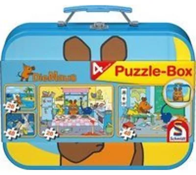 Produktbild von 2 x 26 + 2 x 48 Teile Schmidt Spiele Kinder Puzzle Die Maus Koffer 55597