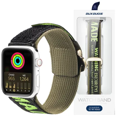 Produktbild von Dux Ducis Armband (Outdoor-Version) für Apple Watch Ultra, SE, 9, 8, 7, 6, 5, 4, 3, 2, 1 (49, 45, 44, 42 mm), Nylonarmband, Schwarz-Grün