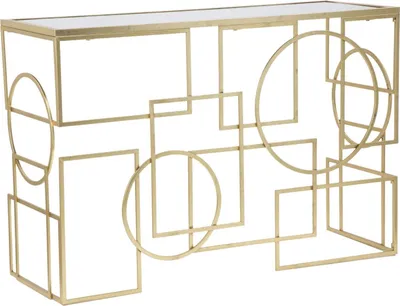Immagine prodotto di Console Marie 120x41x81 cm in Ferro e Vetro Oro e Nero