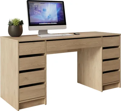Produktbild von MIRJAN24 Schreibtisch / Schminktisch Ada Bis, Schlafzimmer Kosmetiktisch mit n Schubladen (Farbe: Eiche Cremona)