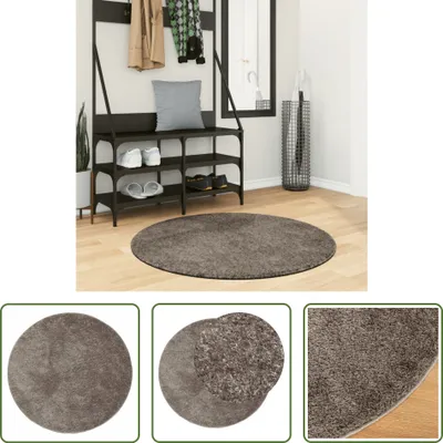 Produktbild von The Living Store Teppich ISTAN Hochflor Glänzend Grau Ø 100 cm