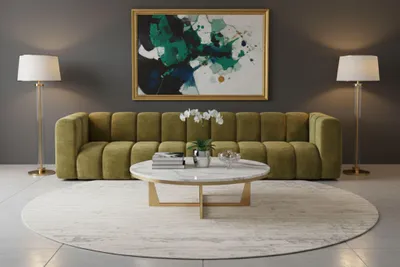 Produktbild von Kaiser Möbel Couch, Fünfsitzer-Sofa Grand, Veloursstoff Salvador, Olive