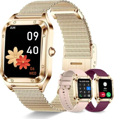 Produktbild von Smart Watch für Damen,Fitness-Tracker-Uhr mit Blutdruck,Schlafmonitor,Kalorienzähler,Smartwatch mit Bluetooth-Anruf,kompatibel mit iOS und Android