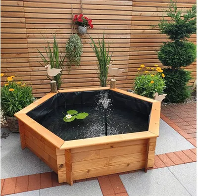 Produktbild von Sechseck-Hochteich 125cm, LxBxH: 145 cm x 128 cm x 41 cm, Kiefer, honigbraun
