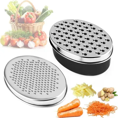 Produktbild von Käsereibe mit Behälter, Reibe für die Küche mit 2 Größen, für geschredderten Käse, Ingwer, Zitrone, Karotte, Gemüse | Einsatz: Küche, Käse, Obst, Gemüse Reiben