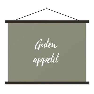 Produktbild von MuchoWow® Textilposter Guten Appetit - Zitate - Bon appetit - Sprichwörter 120x90 cm mit schwarzem Rahmen - Aufhänger für Poster