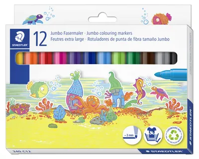 Produktbild von STAEDTLER 340 Jumbo Fasermaler Etui mit 12 Farben