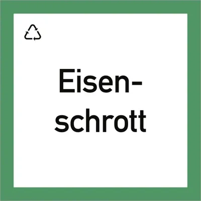 Produktbild von Dreifke® Wertstoffkennzeichnung "Eisenschrott", Kunststoff, 300x300 mm