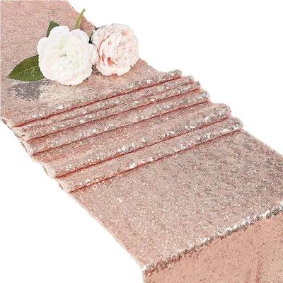 Produktbild von BOHO zarter Pailletten-Tischläufer, rosegold, 30x275 cm