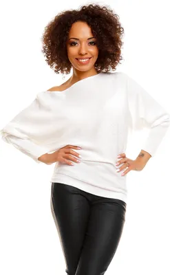 Zdjęcie produktu dla PeeKaBoo Damski Luźny Oversizowy Sweter Batwing Isaszeg Biały Uniwersalny