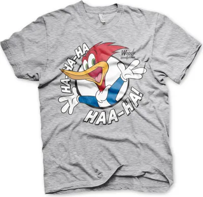 Produktbild von Woody Woodpecker HAHAHA T-Shirt - Large - Heather-Grey
