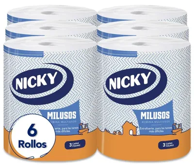 Immagine prodotto di Carta da cucina extra resistente, confezione da 6 rotoli con 340 fogli per rotolo