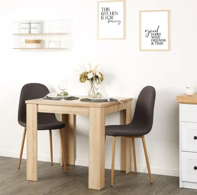 Produktbild von Homestyle4u Essgruppe mit 2 Stühlen Holztisch Esstisch 80x80 Küchentisch