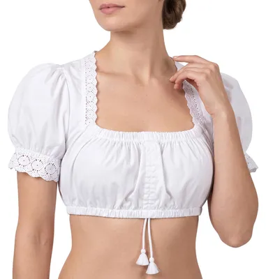 Produktbild von Dirndlbluse dirndl-bluse Trachtenbluse Trachtenmode, Weiß , Größe:40