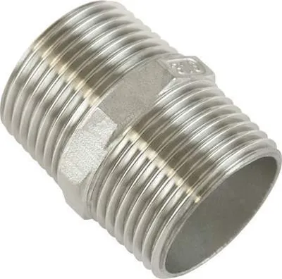 Produktbild von Edelstahl Doppelnippel V4A Gewindefitting 2" Nippel, Rohrnippel