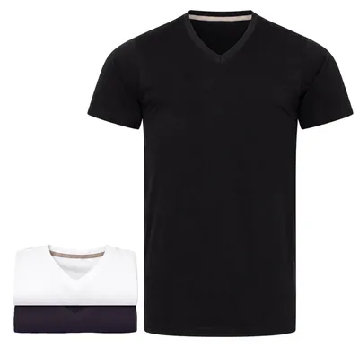 Produktbild von Mivaro Herren T-Shirt 3er Pack V-Ausschnitt Schwarz/Weiß/Dunkelblau- V-Neck Shirt aus 100% Baumwolle, Regular Fit, Basic Kurzarm, bis 5XL