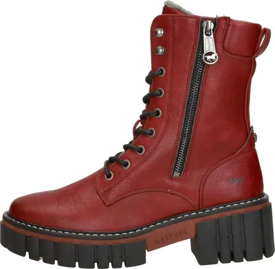 Image de Mustang Veterschoenen Hoog Veterschoenen Hoog - Rood - Maat 40