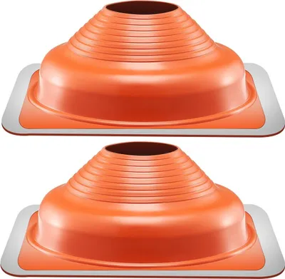 Immagine prodotto di 2 pezzi di coperture metalliche per tubi da tetto adatte a tubi da 6-1/4" - 11-3/4" in silicone rosso