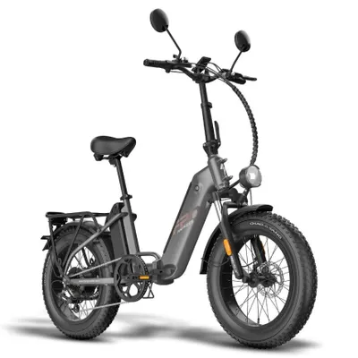 Obrázek produktu pro 20palcové skládací kolo Fatbike E-Bike 48V 13,4Ah*2 baterie 65N.m motor, nosnost 150 kg, dojezd 170 km Skládací kola E-Bike Hydraulická brzda Černá