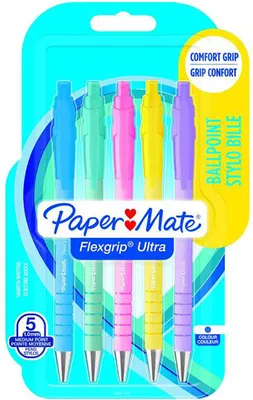 Image de PAPER MATE Kugelschreiber Flexgrip Ultra Pastel. M blau 5er Blister