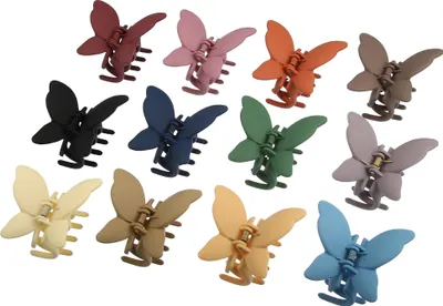 Produktbild von 12 Haarspangen, Schmetterlingsspangen, Haaraccessoires für Damen und Mädchen, mehrfarbig
