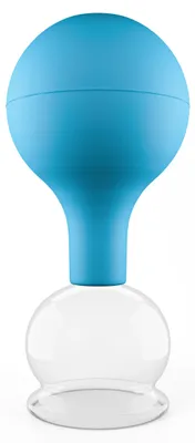 Produktbild von Pulox Schröpfglas aus Echtglas diverse Größen und Farben blau 40mm