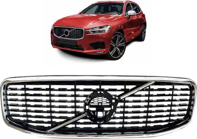 Zdjęcie produktu dla Centralna sportowa osłona chłodnicy do Volvo XC60 II 2017-2021 Gloss Black Grille.