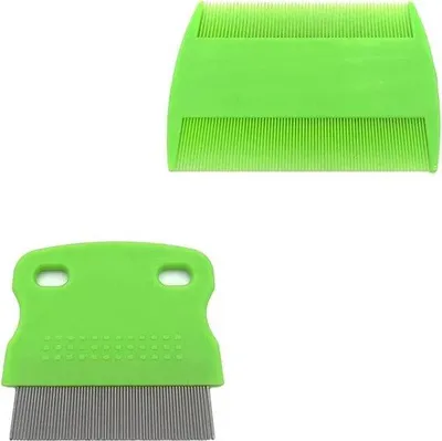 Imagen del producto de Peine doble de acero inoxidable: 2 unidades para la eliminación de la rosácea y los piojos.