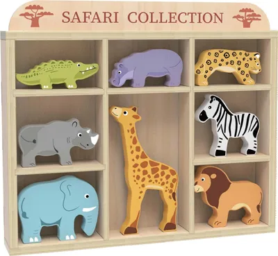 Produktbild von Safari Spielzeug-Set mit 8 Figuren zum Lernen über Tiere und zur Förderung der Feinmotorik
