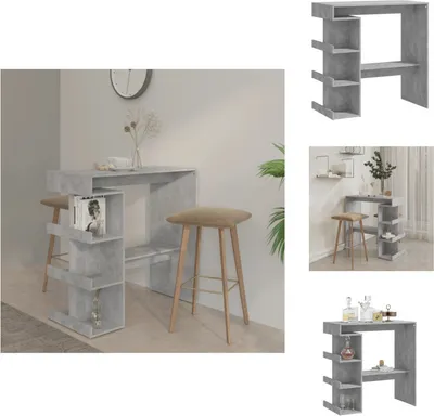 Produktbild von vidaXL Bartisch mit Regal Betongrau 100x50x101,5 cm Holzwerkstoff -  Esstische