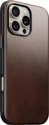 Image de Nomad Modern Leather Case iPhone 16 Pro Max Rustic Brown Horween