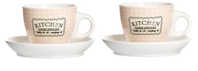 Zdjęcie produktu dla filiżanka i spodek do espresso Retro Kitchen Cream-Pastel Rose Lungo Ritzenhoff