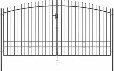 Produktbild von vidaXL Doppeltür-Gartentor Woerden mit Speerspitze 400 x 249,5 cm