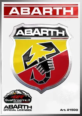 Produktbild von Abarth Chromaufkleber Offizielle 1 Schild, Tischmaße 94 x 131 mm