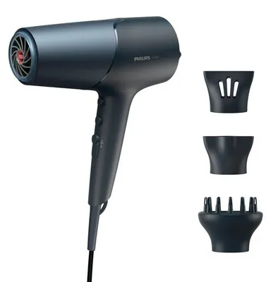 Obrázek produktu pro Fén PHILIPS řady 5000 BHD512/20 ThermoShield, 2300 W, ionizační technologie, 8 nastavení, s difuzérem a dvěma koncentrátory