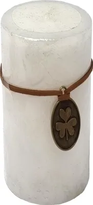 Produktbild von Stumpenkerze Trendkerze weiss durchgefärbt 13 x Ø 6 cm