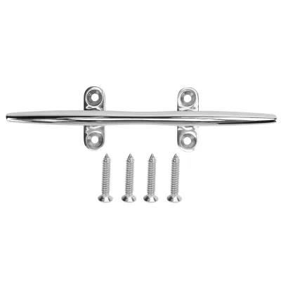 Image de Taquets d'amarrage ouverts, conception robuste en acier inoxydable 316, vis de fixation pour ponts de bateaux incluses, SS316-8 pouces