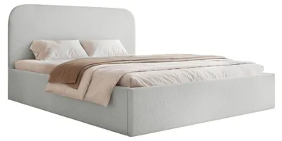 Obrázek produktu pro Selsey Sonvivo - Čalouněná postel 140x200 s podnožkou, žinylka, světle šedá