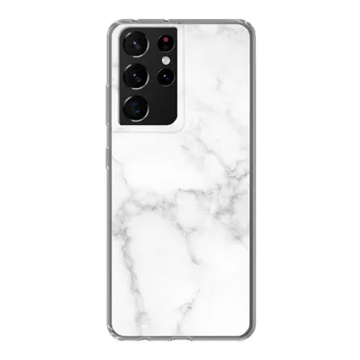 Produktbild von MuchoWow® Handyhülle Schutzhülle Hülle für Samsung Galaxy S21 Ultra Marmor - Weiß - Grau - Luxus - Marmoroptik - Stein Silikon Softcase Handy Hülle - Mobiltelefon
