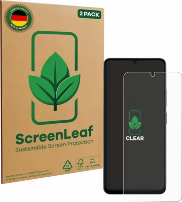 Produktbild von 2x ScreenLeaf Schutzfolie für Doogee Note 59 Pro Plus nachhaltiger Displayschutz Display Schutz Folie Klar Transparent