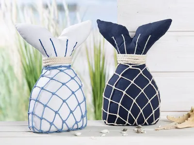 Zdjęcie produktu dla Casablanca Türstopper, "Flosse", Baumwolle, Polyester, blau, weiß, , 2 Stück wie abgebildet, L. 11 cm, B. 20 cm, H. 28 cm 51451