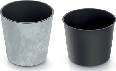 Produktbild von Runder Blumentopf URBI Round Beton Effect DURO250E, 25x25cm, Farbe Beton
