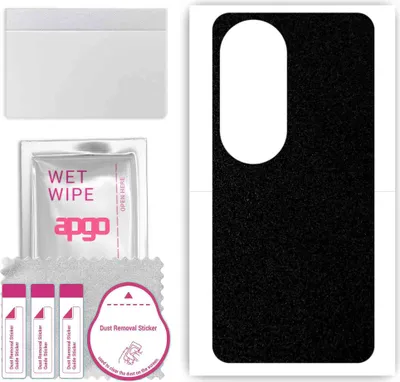 Produktbild von apgo Rückseite Schutzfolie, Skin, kompatibel mit Oppo Reno10 PHW110, Hinten Displayschutzfolie aus Vinylfolie, kratzfest, einfache Montage - Mattschwarz