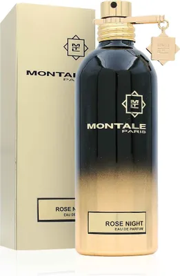 A bottle of Montale Rose Night Eau de Parfum and its packaging are displayed against a white background.