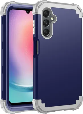 Produktbild von Handyhülle für Samsung Galaxy A24 4G Hybrid 3 in 1 PC TPU Stossfest Robust Hülle Blau